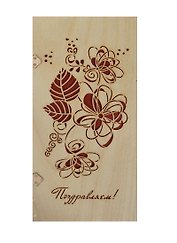 Открытка деревянная Поздравляем Цветы (31611-46) (Эстетика)