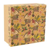 Коробка подарочная "Снегири" НГ, 18*18*7.5, картон