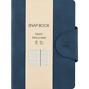 Записная книжка А6 80л лин. "Snap book. No 6" иск.кожа, интегр.переплет, клапан, термотиснение, ляссе, инд.уп.