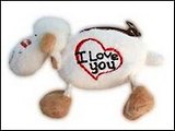 Мягкая игрушка Овечка с кармашком и надписью I Love You (8 см) (GS8544)