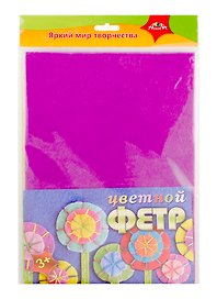 Фетр цветной, А4, 4 л., 4 цв., Цветы, в ПЭТ