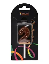 Свеча для торта Цифра 2 Глазурь шоколадная (4см) (блистер) (12-7color-candle_7)