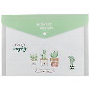 Папка-конверт А4 "Sweet dream Cactus" пластик, ассорти