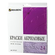 Краски акриловые художественные 24цв 12мл ART DEBUT, туба, к/к, BRAUBERG