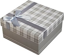 Коробка подарочная "Клетка серая" 13*13*6см