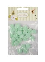 Цветочки пластиковые, 1.3 см, 25 шт/пакет, мятные (11-08631-2)