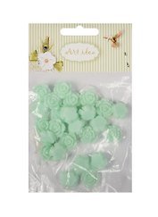 Цветочки пластиковые, 1.3 см, мятные, 25 штук