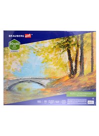 Холст на картоне 50*60см грунтованный, 100% хлопок, мелкое зерно, BRAUBERG ART CLASSIC