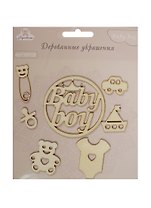Деревянные украшения Baby Boy (WF06) (7шт.) (Рукоделие) (3+) (упаковка)