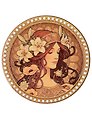 Подставка под кружку Девушка с цветочным венком (керамика) (10,5см) (ПВХ бокс) (12-07650-788)