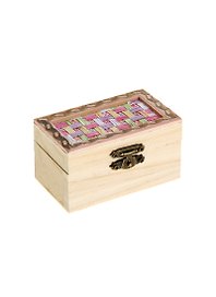 Шкатулка дерево с плетеной вставкой (9х5,5х5) (413898)