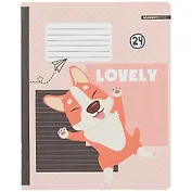 Тетрадь в клетку Academy Style, "Мой любимый корги", 24 листа, в ассортименте