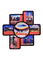 ГС Тарелка-панно Саранск 3 D Достопримечательности города вид 3 (дерево) (20 см.)