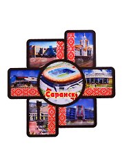 ГС Тарелка-панно Саранск 3 D Достопримечательности города вид 3 (дерево) (20 см.)