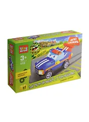 Конструктор пластмасс. Город мастеров Машина с мигалкой (6705) (182161) (58дет.) (инерц.механизм) (3+) (коробка) (в кор. 80шт)