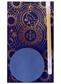 Блок бумаги самоклеящийся «Sun and moon» 70х70 мм, 50 листов, с гелевой ручкой, золото