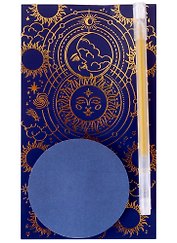 Блок бумаги самоклеящийся «Sun and moon» 70х70 мм, 50 листов, с гелевой ручкой, золото