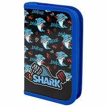 Пенал 1 отделение "Angry shark" 19*11 см