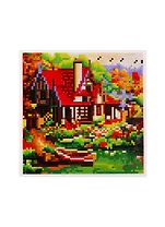 Набор для творчества, Рыжий Кот, Алмазная мозаика Красивый дом у озера, 20х20см c подр., с полн. заполн. (класс.),25цв. AC20059