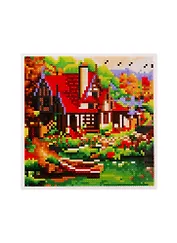 Набор для творчества, Рыжий Кот, Алмазная мозаика Красивый дом у озера, 20х20см c подр., с полн. заполн. (класс.),25цв. AC20059