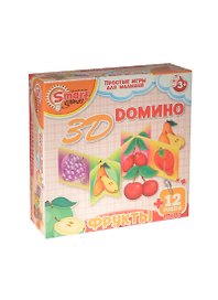 Домино «Фрукты» 3D, 12 мини-пазлов, Smart Games