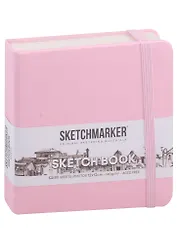 Скетчбук 12*12 80л "Sketchmarker" розовый, 140г/м2, слоновая кость, тв.обл.
