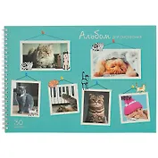 Альбом для рисования Unnika, "Кошачий вернисаж", А4, 30 листов, на гребне