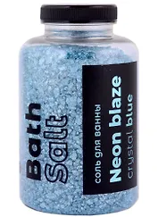 Соль для ванны в баночке с шиммером Neon blaze Crystal blue (500 г)