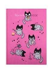 Скетчбук А5 80л "Catman" тонир. розов. блок, 7БЦ