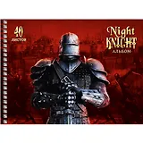 Альбом для рисования 40л А4 "Храбрый рыцарь" офсет, мат.ламинация, выб.лак, конгрев, Unnika