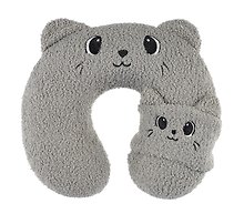 Подушка на шею с маской «Котик», (30х30 см)