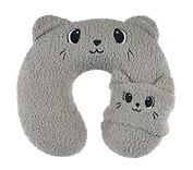 Подушка на шею с маской «Котик», (30х30 см)