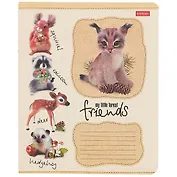 Тетрадь в линейку Hatber, "Пушистые зверушки", 12 листов, в ассортименте