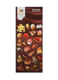 Наклейки декоративные, многоразовые, зефирные 4 Десерт 3 7*16см