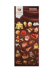 Наклейки декоративные, многоразовые, зефирные 4 Десерт 3 7*16см