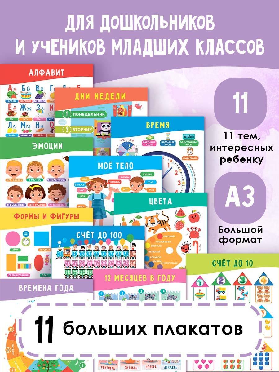 

11 больших настенных плакатов для дошколят. Всё что нужно знать