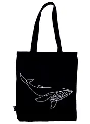 Сумка-шоппер Кит (линия) черная, текстиль 40см.*32см.