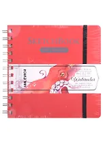 Скетчбук 160*160 25л "White Swan "Fin" красный, акварель., 200г/м2