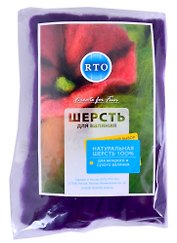 Шерсть для валяния РТО 30гр, фиолетовая