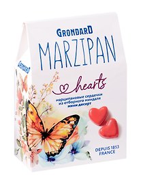 Конфеты неглазированные Сердечки марципановые, 70г