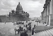 Открытка с видами (СПб) ч/б Исаакиевский собор