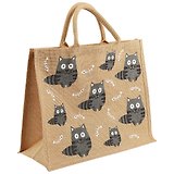 Сумка джутовая L Коты (43х34х19) (12-Eline-4-L)
