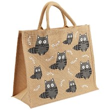 Сумка джутовая L Коты (43х34х19) (12-Eline-4-L)