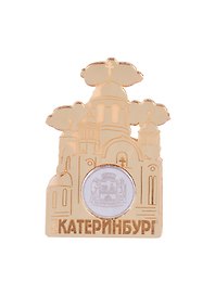 Магнит Екатеринбург Карта Храм на Крови зеркальный комбинированный (акрил) (7,5см),