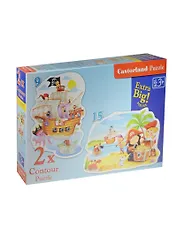 Пазлы 9+15 B-020010 Пиратские сокровища (Castorland) (3+) (коробка)