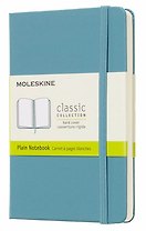 Блокнот, Moleskine, Молескин Classic Pocket 90*140мм 192стр. нелинованный твердая обложка голубой