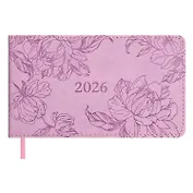 Еженедельник дат. 2026г. 64л 150x87 мм 150x87 мм "Виннер" лиловый, кожзам, мягк.переплет, блинт.тиснение, офсет, карманный, горизонт, справ.мат-лы, закругл.углы, ляссе, инд.уп