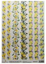 Декупажная карта Лимоны (бордюр) (HY501227) (21х30см)