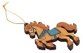 Новогодняя игрушка Лошадка (дерево) (75х90) (Ло1) - 1
