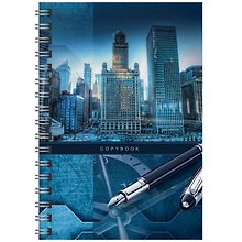 Книга для записей А4 100л кл. "Офисный стиль. Большой город" 7БЦ, спираль, глянц.ламинация, Listoff